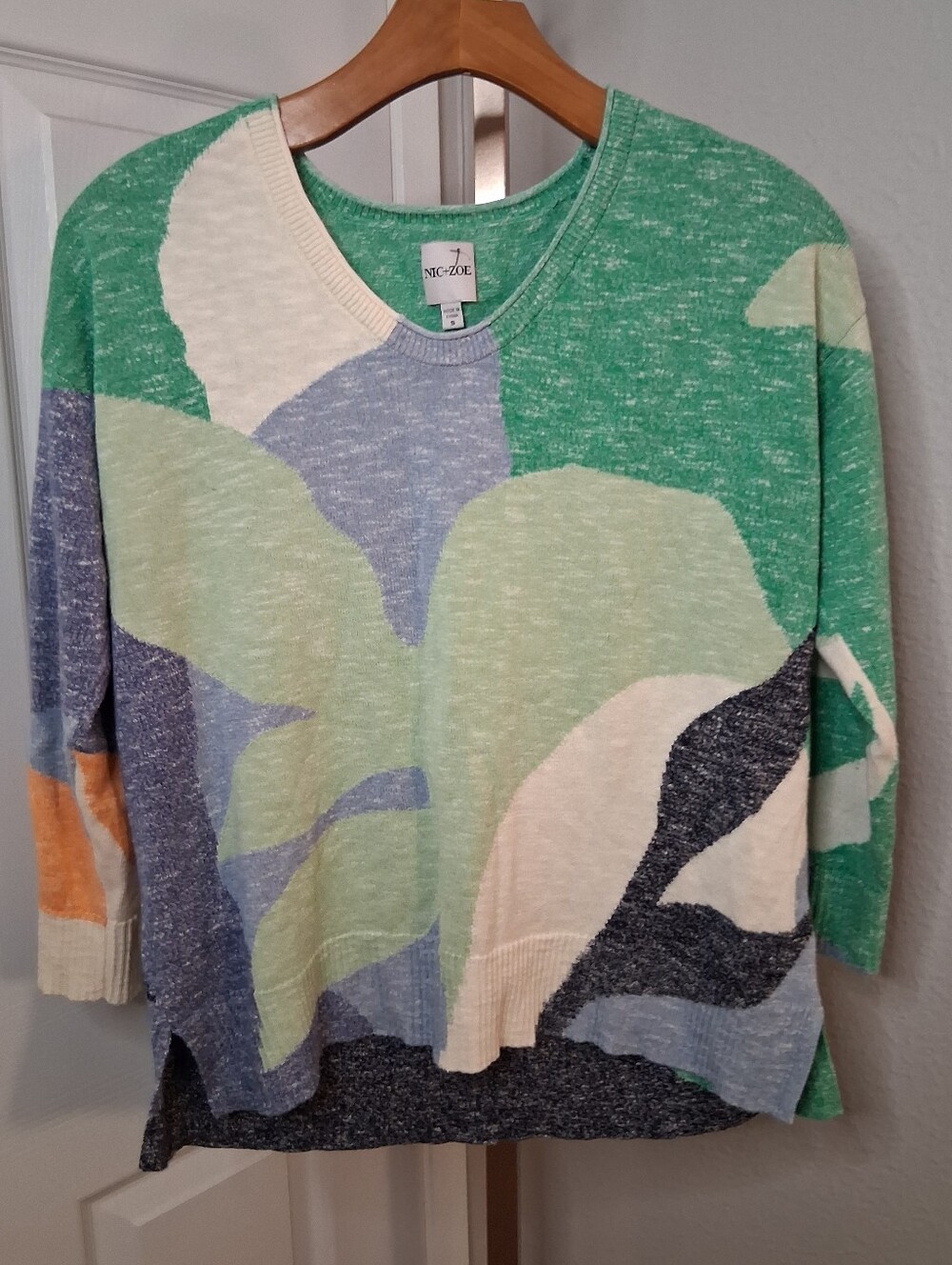 Nic+Zoe Colorful Mod Sweater Small